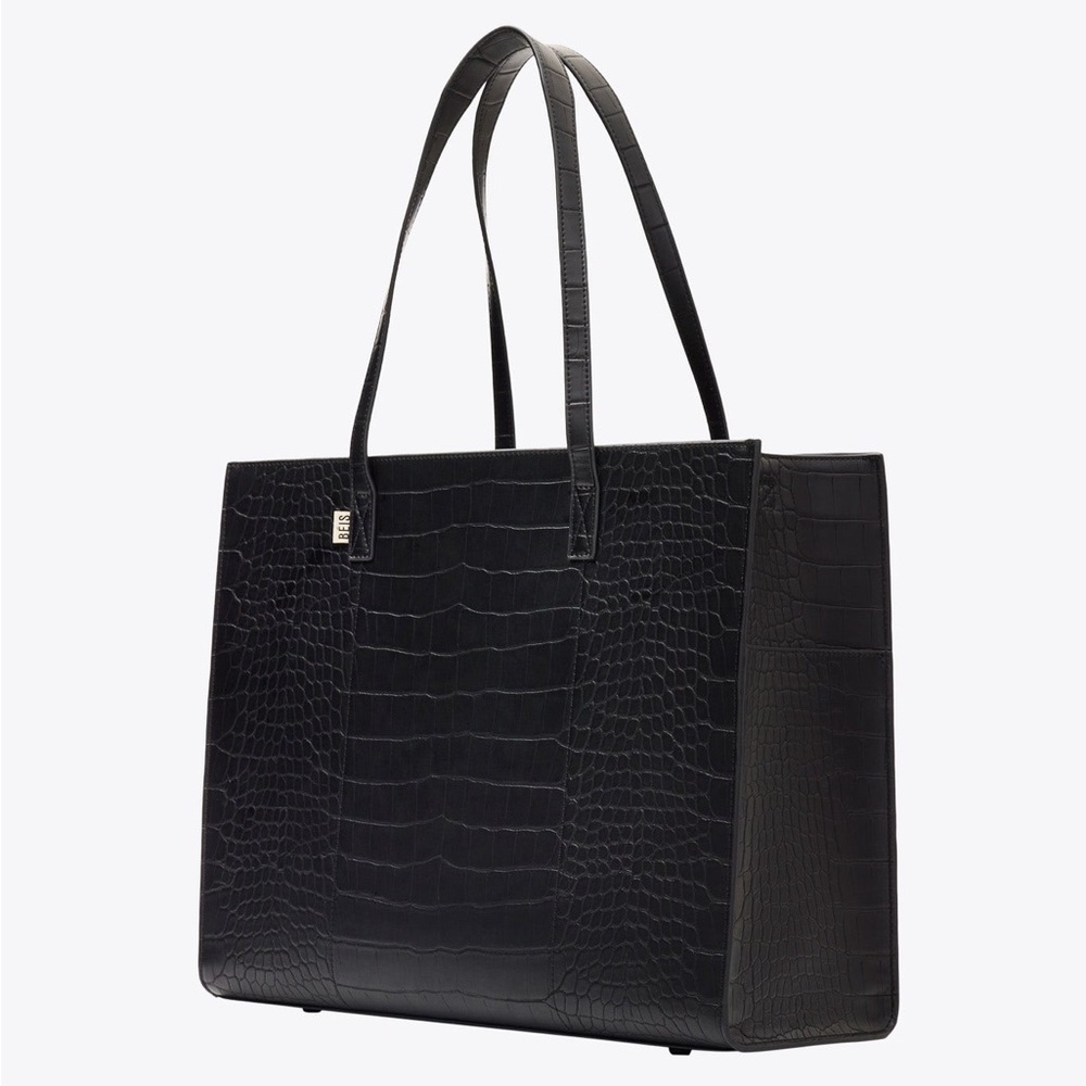 BEIS The Work Tote Croc + Pouch
